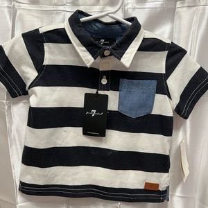 Boys 12 M 7 For All Mankind button up collared shirt NWT